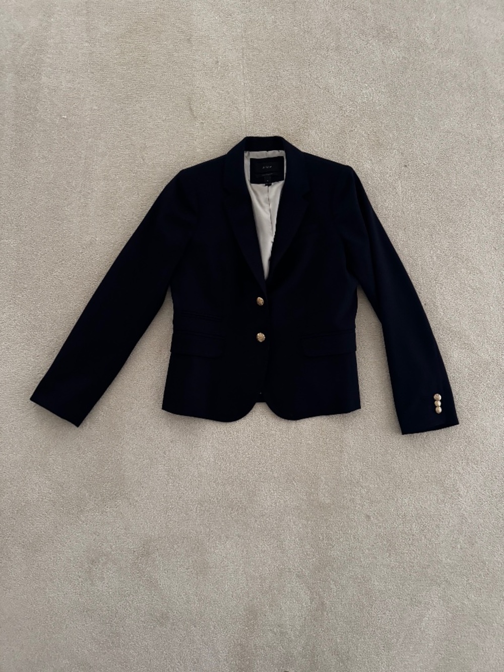 J. Crew navy blue blazer with brass buttons